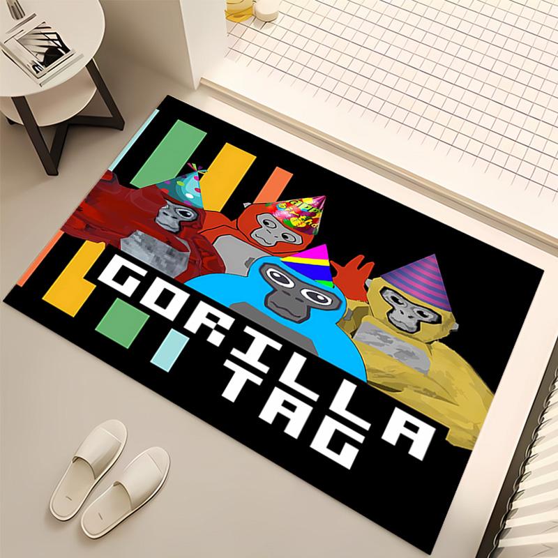 1pc Gorilla Tag Print Area Rug - Soft, Washable Non-Slip Indoor Mat, Living Room, Home Office Decorative Rug,Office Decorative