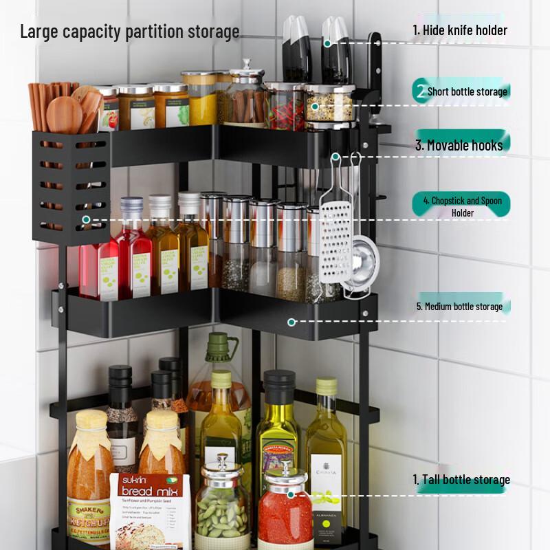 3-Tier Corner Countertop Spice Rack