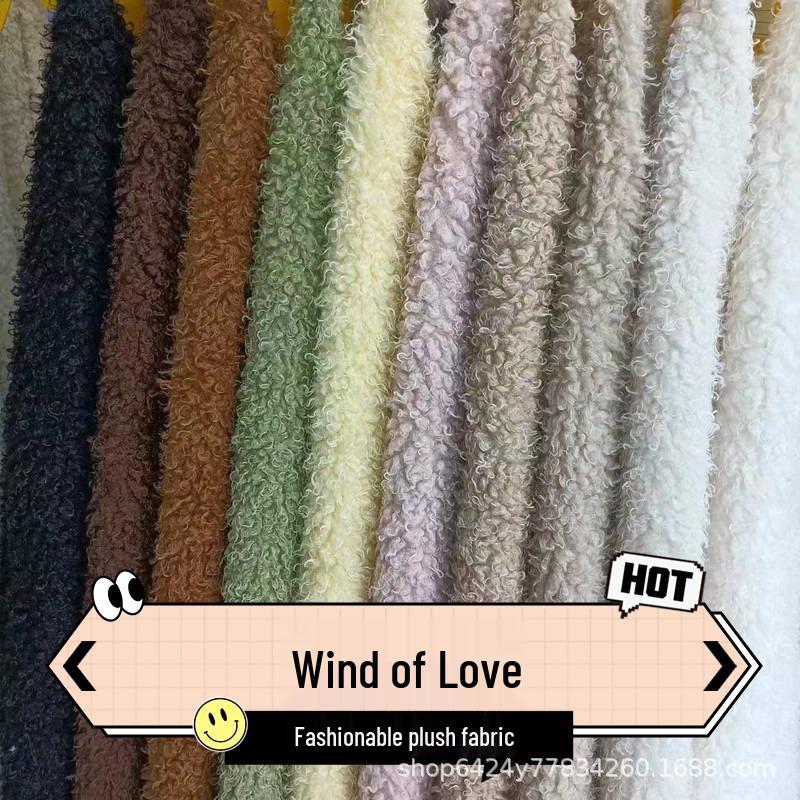 Lamb Wool Plush Imitation Cashmere Fabric for Clothing, Shoes, Hats, Dolls, Home Textiles, DIY Crafts