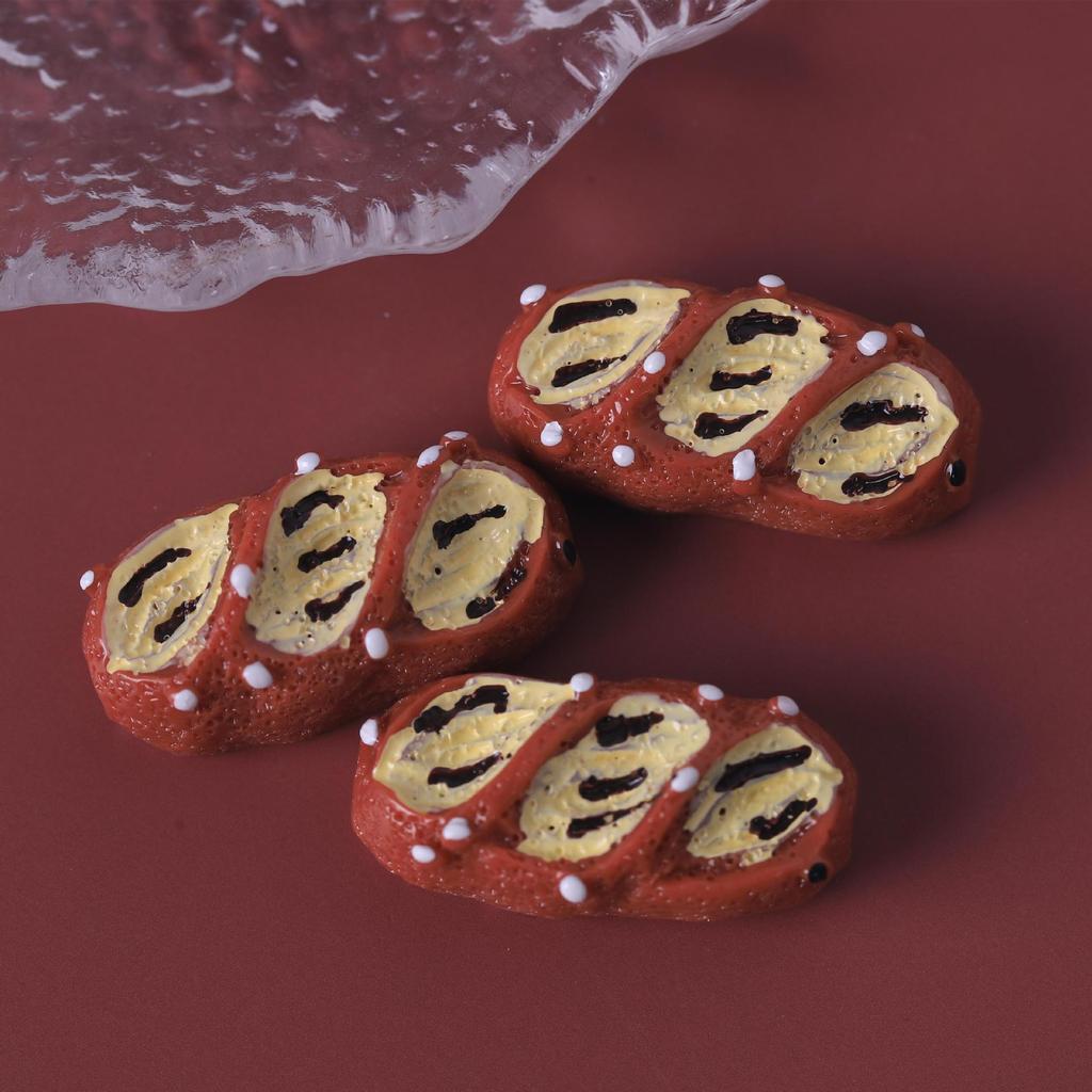 Childlike DIY Cream Bread Cake Keychain Pendant - Resin Craft Accessories