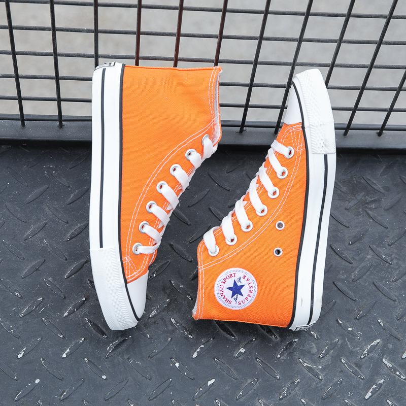 College-Stil Einfarbig Paar, High-Top Canvas Schuhe Männer Und Frauen Schuhe 1970 Retro