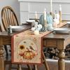 Artoid Mode Chinese Rural Style Pumpkin Bird Floral 210 GSM Fall Table Runner, Seasonal Autumn Kitchen Dining Table Decoration for Home Party Decor