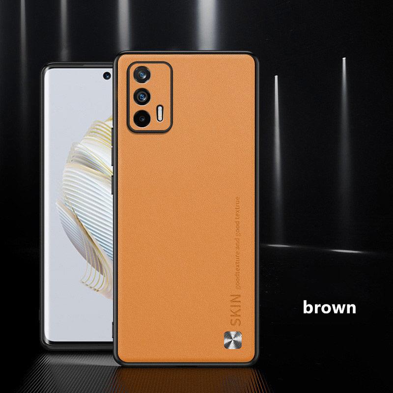 

Luxury Vintage Leather Case For Realme GT GT2 GT5 GT6 GT 6T Slim Camera Shockproof Soft Bumper Back Cover Realme GT2 Case GT6 Realme GT 5G коричневий