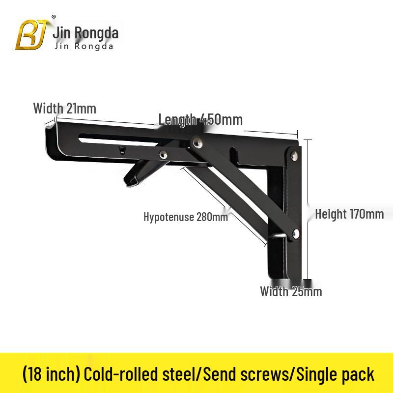 Stainless Steel Foldable Triangle Shelf Bracket Wall-Mounted Storage Rack