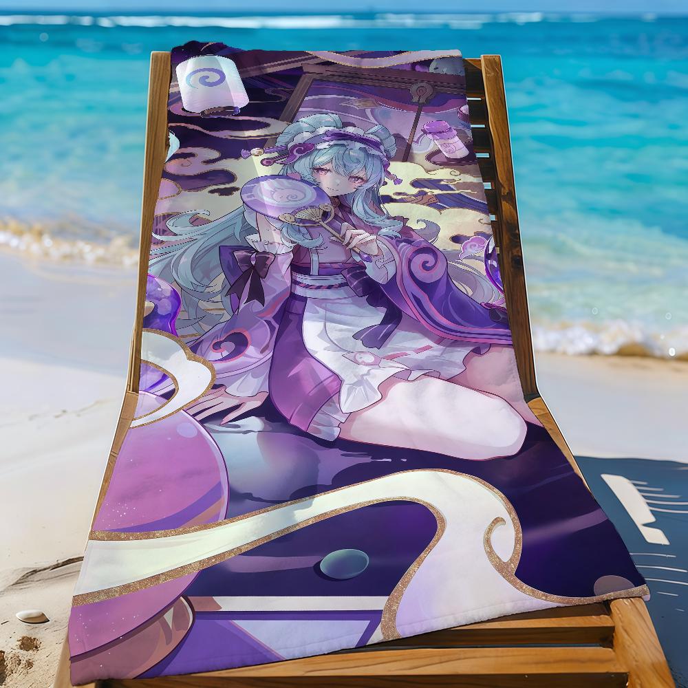 Yumemizuki Mizuki Genshin Impact Towel Sports Quick Dry Travel Camping Gear Sandproof Soft Light Large Beach Towel
