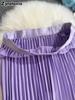 Wavy Edge Pleated Skirt High Waist Slimming Office Wear Versatile Long Dress for Women