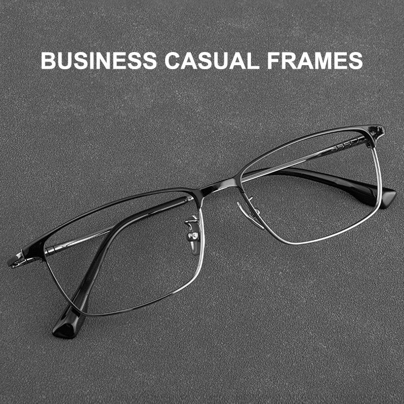 Ultra-Lightweight Pure Titanium Glasses Frame Men Business Casual Eyeglasses Eyebrow-Style Frames Retro Fashion Designer Eyewear