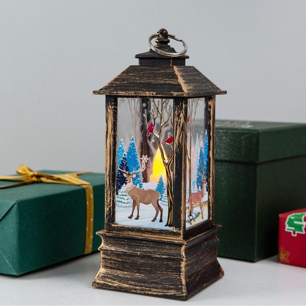 Christmas Garden Decorations Wind Lantern Candle Nightlight Desktop Decorative Ornaments Xmas Creative Decorate Festival Gifts