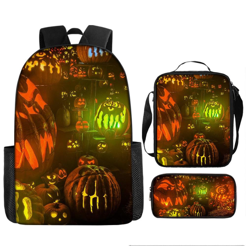 School Bag New Christmas Halloween Cartoon Animation Children Boys and Students Lightweight Burden Reduction Large Capacity Backpack