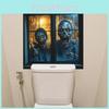 Zombie Horror Halloween Falsches Fenster Muster Wandaufkleber Dekoration