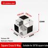 Stainless Steel Four-Way Square Tube Connector (20/25/30mm)