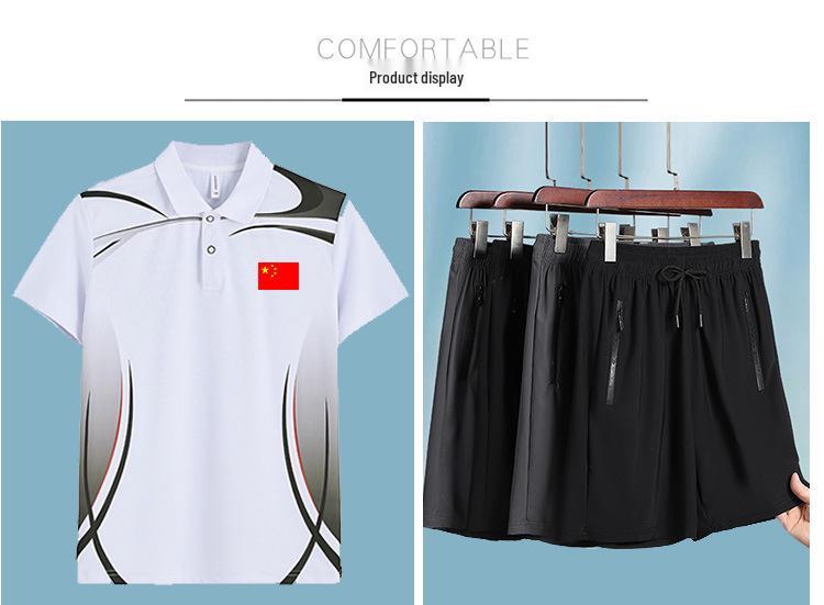 Unisex Quick-Dry Ice Silk Short Sleeve Fitness Set: Breathable Outdoor Casual Fashion for Couples