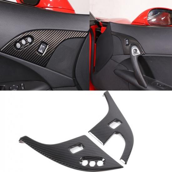 Carbon Fiber ABS Children's Door lock panel Cover For 2005-2013 Colvette C6