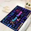 Custom 1Pc Retro Arcade Pixel Game Printed Flannel Rug Soft Non Slip Carpet for Bedroom Living Room Office Floor Home Decor Xmas Gift Q1141