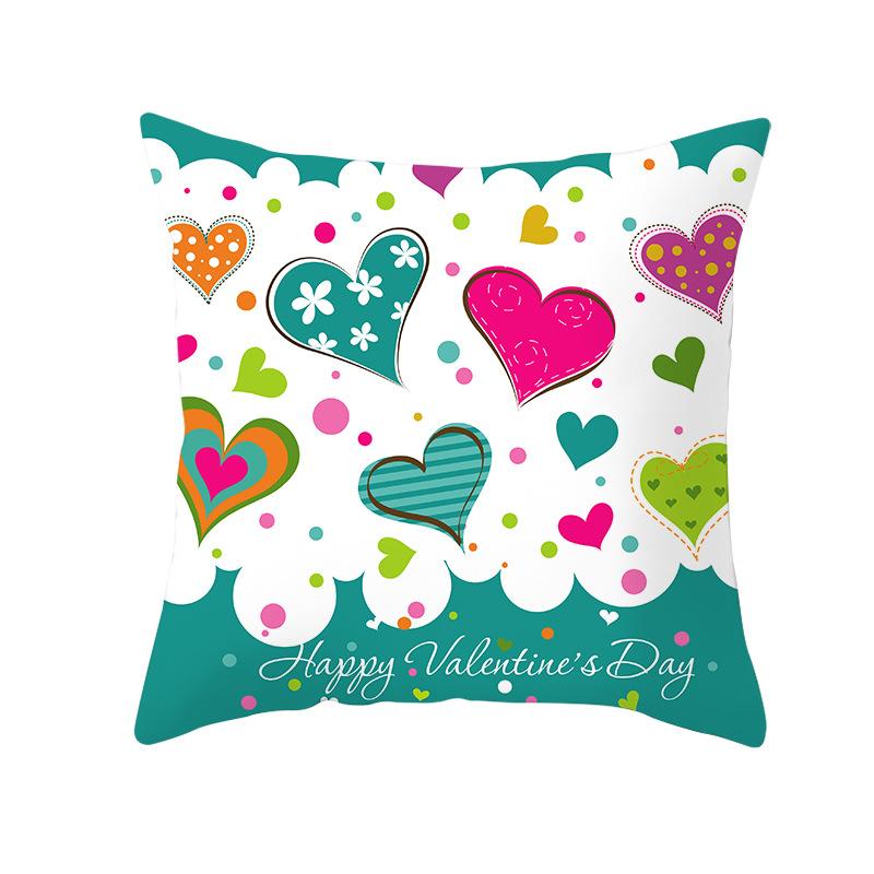 Cartoon-Druck Serie Valentinstag Pfirsichhaut Kissenbezug Heimstoff Quadratischer Kissenbezug