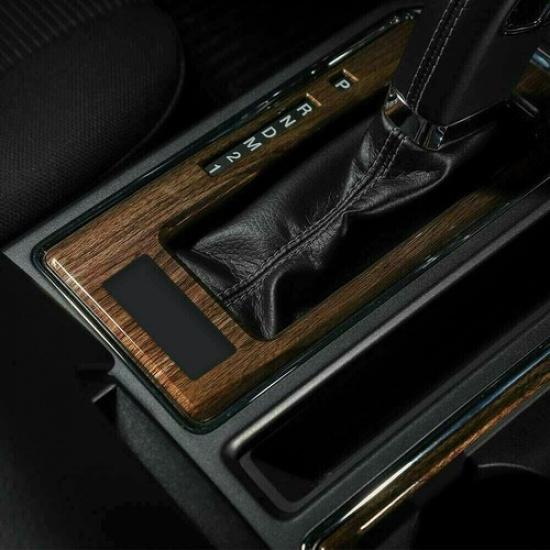 2pcs Wood Grain Gear Shift & Cup Holder Frame Trim for 2015- Ford F-150 ABS