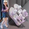 New children's sandals for girls, summer beach shoes, new trendy princess shoes for girls, non-slip soft-soled baby shoes