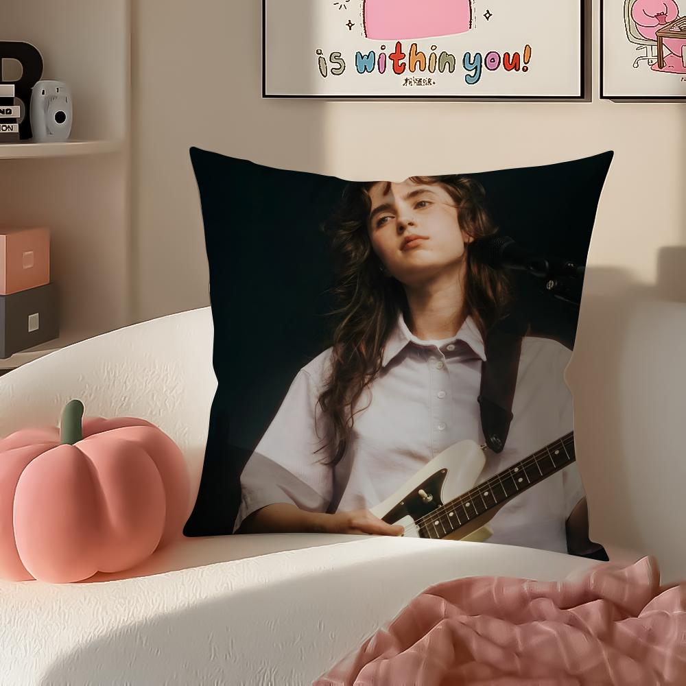 Mellow Indie American Singer CClairo Cushion Cover Pillowcase Short Plush Invisible zipper Room Sofa Cushion Cover