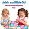 Needoh Nice Cube Sensory Stress Reliever Fidget Tool For Anxiety & Focus Desk Sensory Cube For Adults Holiday Gift