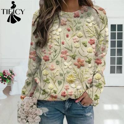Women's Fashion Casual Fall Winter Long Sleeve O-Neck Sweaters