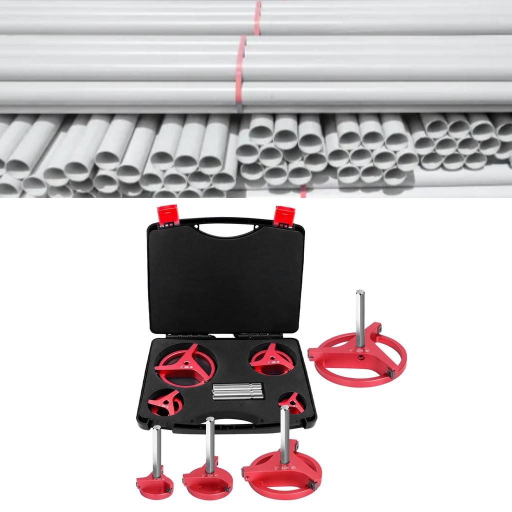 4-teiliges Rohrreibahle-Set mit 3 quadratischen Hartmetall-Einsätzen 1 1/2 Zoll 2 Zoll 3 Zoll 4 Zoll Entgratungs-Anfaswerkzeuge für PVC CPVC ABS PP PE
