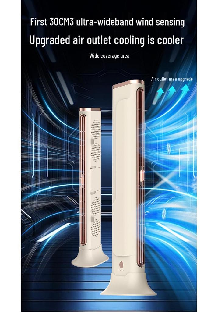 Turmventilator für Zuhause: Vertikale/Horizontale Nutzung, USB, Leises blattloses Design für Schlafzimmer & Baby