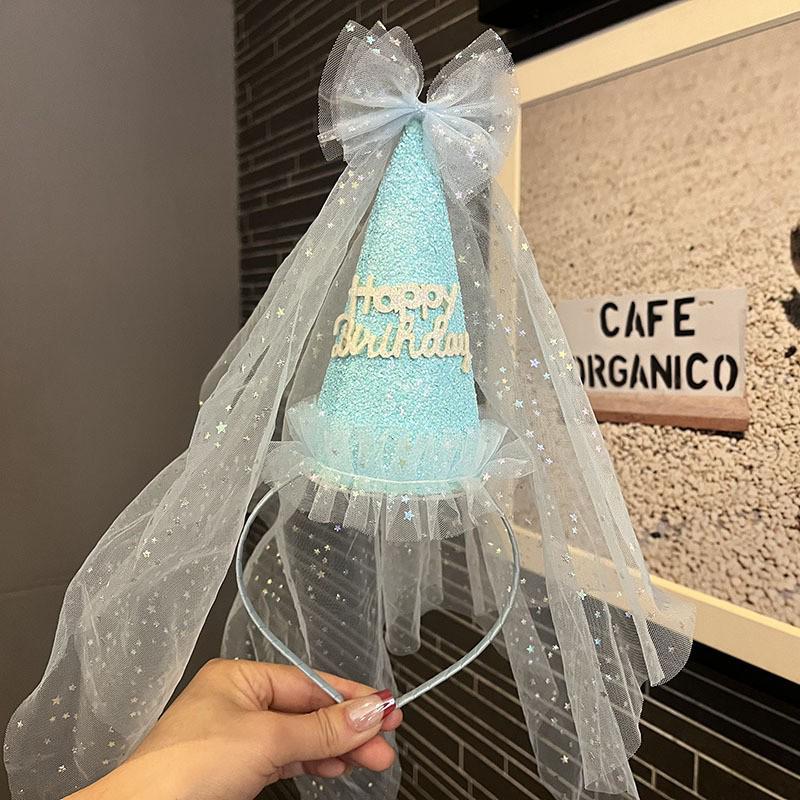 Princess Fairy Rhinestone Headband & Veil Set for Girls - Three-Dimensional Design