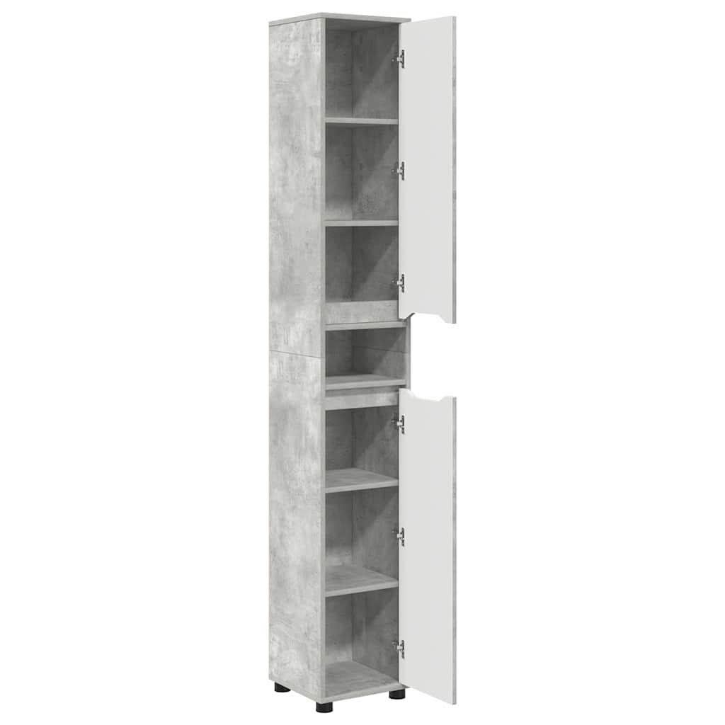 Bathroom Cabinet Concrete Grey 30.5 X 30 X 195 Cm Particleboard