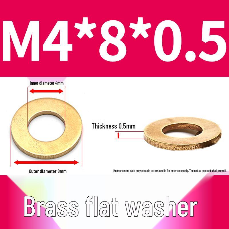 Brass and Copper Shim Washers: Sizes M2-M20