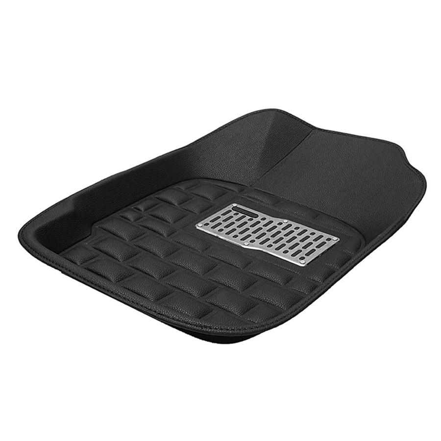 Pour Tapis de Voiture Motif Litchi-Noir