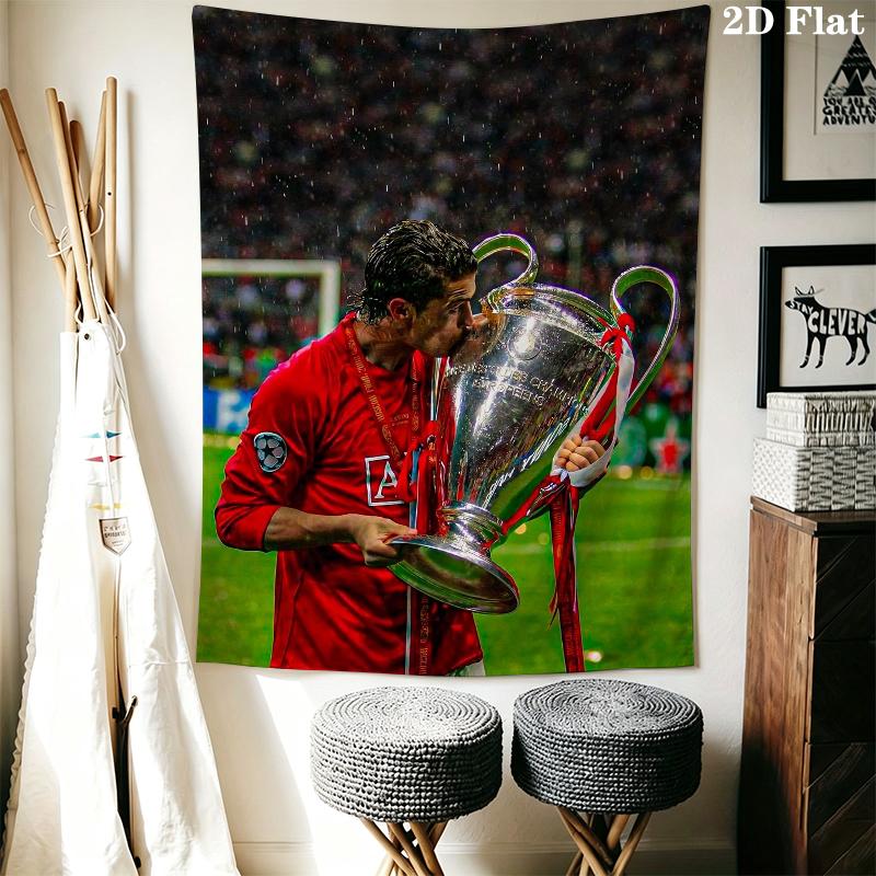 C Ronaldo Wall Tapestry Aesthetic Wall Hanging Printed Fabric Blanket Decorative Tapestries for Bedroom Living Room Home Decor
