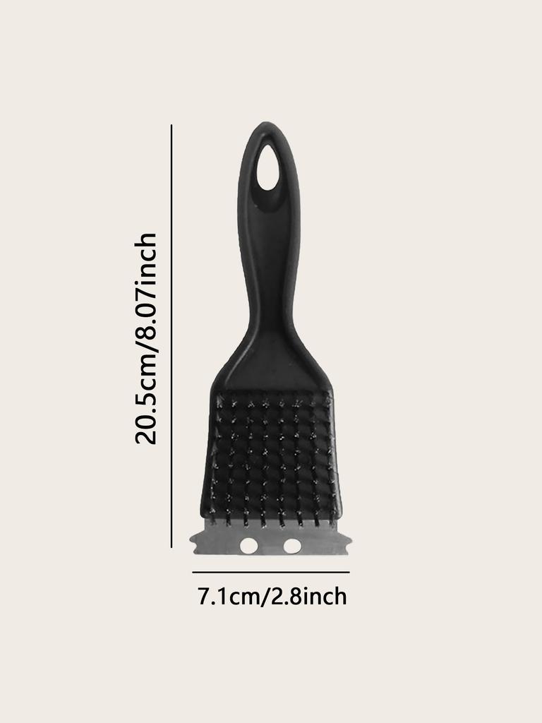 1 Pc- Stainless Steel Wire Baking Brush, Barbecue Stove Cleaning Brush, Grill Rack Cleaning Brush, Blade, Two In One