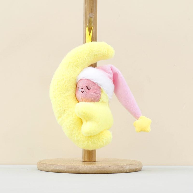 Plush Moon Rabbit Keychain With Soft Pp Cotton Filling For Teens Bag Decor