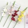 Künstliche Gladiolenblumen 22" Real Touch Blume mit langem Stiel 4 volle Blüten und 1 Knospe Gefälschte Orchidee für Vase