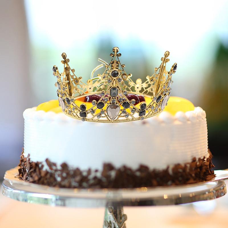 1Pc Metal Crown Cake Topper Gold Color Cake Decorative Topper Wedding Princess Birthday Baby Cake Dessert Decoration Flags