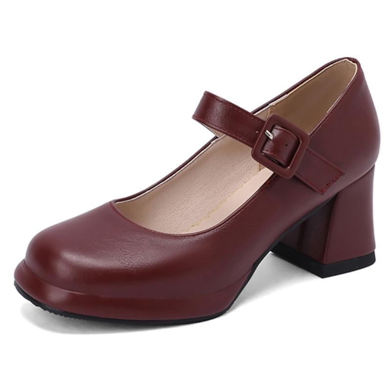 

Женские туфли Мэри Джейн на высоком каблуке, на платформе, новая весенняя модная модель 2025 года, ремешок, черные, телесные, на каблуке, офисные, свадебные туфли, туфли-лодочки для платья 39 вино красного