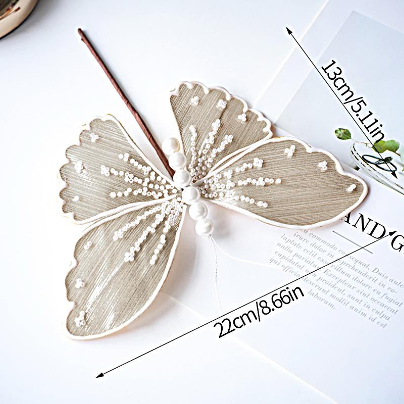 

1 шт. Имитация бабочек Вечеринка Искусственные ветки бабочек Рождественский декор Рождественское украшение Новый год 6 цветов 1pcs