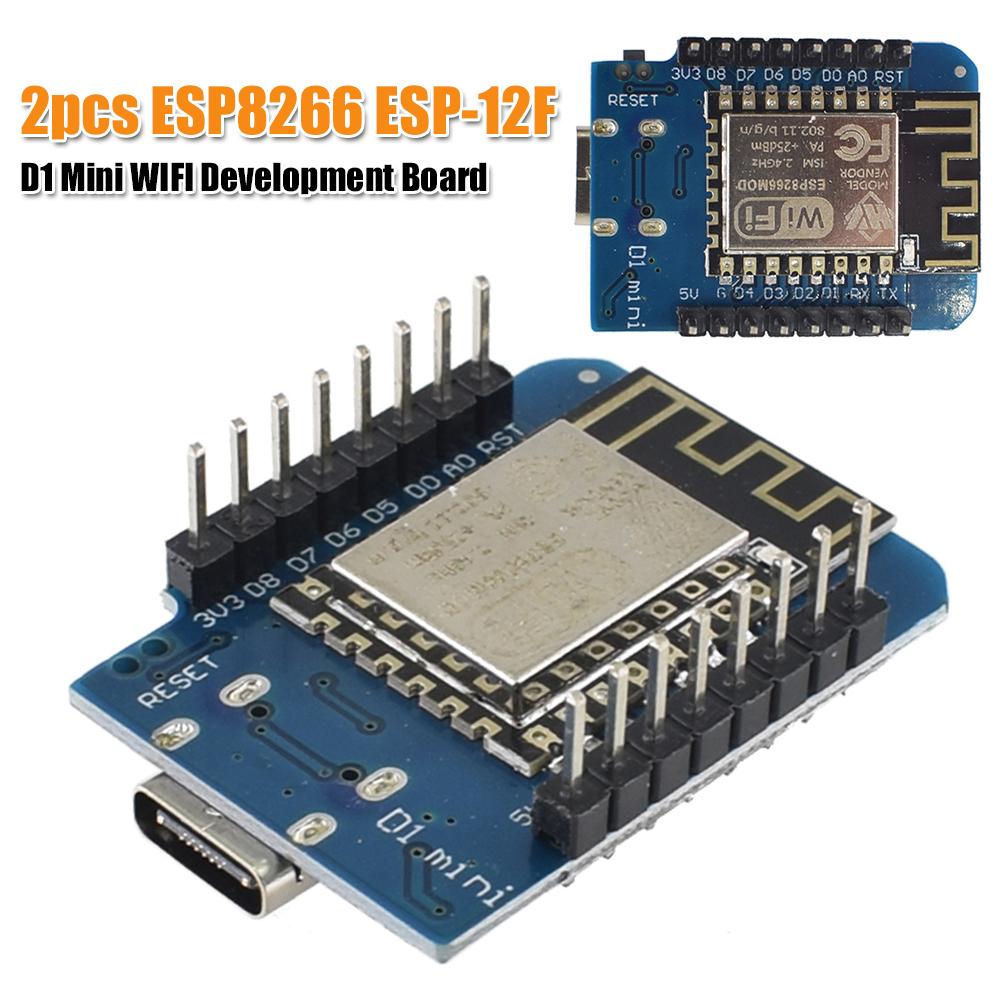 2pcs ESP8266EX Core D1 Mini NodeMcu Board Type-C CH340 NodeMCU Lua Type-C WLAN for Arduino IDE WIFI Module for IoT Applications