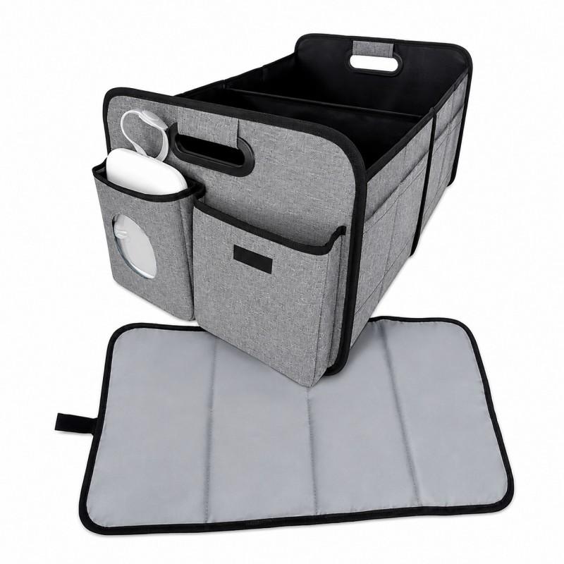 Foldable Car Storage Organizer Box Backseat Trunk Multi-Use Cargo Bin With Handle Waterproof Oxford Fabric