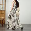 DIMANAF 2026 Plus Size Summer Women Chiffon Dress Fashion Elegant Lady Sundress Floral Long Dress Casual Sleeveless