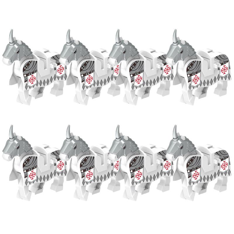 MOC Medieval Military Building Blocks Cavalry Regiment Knight Horse Animal Accessories Set Mini Bricks Buy Goods Boy Toy Gift