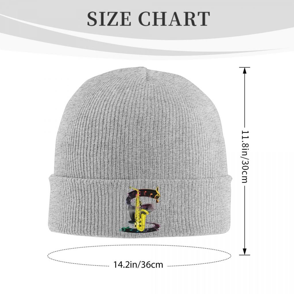Saxophone Player  Music Art Girls Y2k Graphic Knitted Cap Bonnet Hat Autumn Winter Outdoor Beanies Hats for Men Women Adult