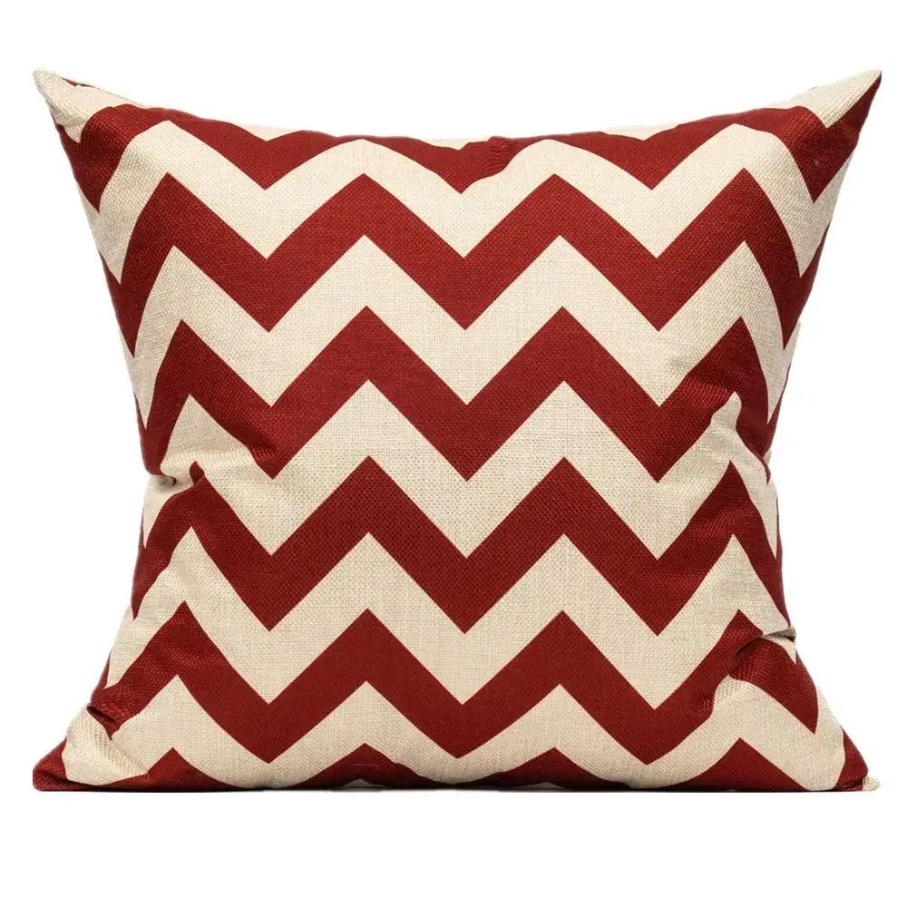 Nordisch Einfach Rotes Geometrisches Leinen Kissenbezug 40*40 Wohnzimmer Sofa Dekoration Kissenhülle 60*60 Heimdekoration 50*50 45*45