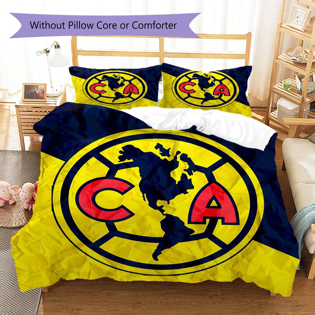 Club America Pattern Bedding,Quilt Set Quilt Cover Pillowcase Home Birthday Gift(1 * Duvet Cover + 2 * Pillowcase, Without Core)