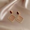 80s Hong Kong Style Red & Blue Clip-On Earrings for Non-Pierced Ears – High-End French Luxury Stud Hoops