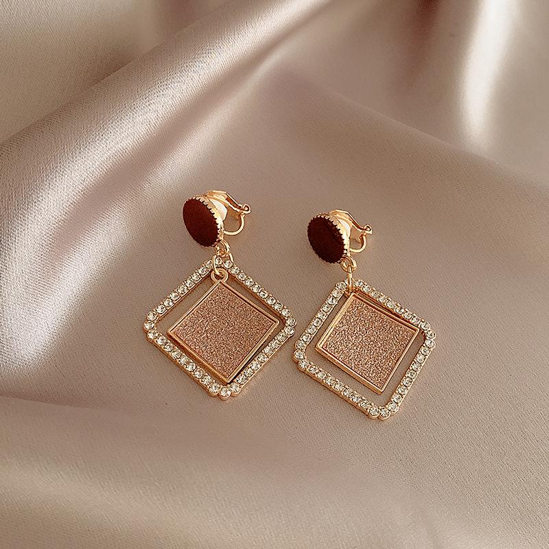 80s Hong Kong Style Red & Blue Clip-On Earrings for Non-Pierced Ears – High-End French Luxury Stud Hoops