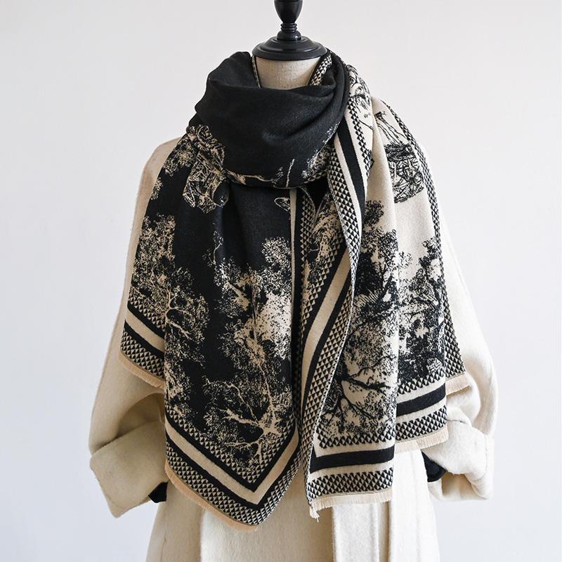 Luxury Thick Blanket Shawl Winter Warm Print Cashmere Scarf Women  New Wraps Bufanda Pashmina Female Travel Poncho Stoles