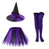 Witches Hat Tutus Skirt Knee High Socks Witches Witch Costume Accessories for Halloween Carnivals Party 3/4Pcs/Set