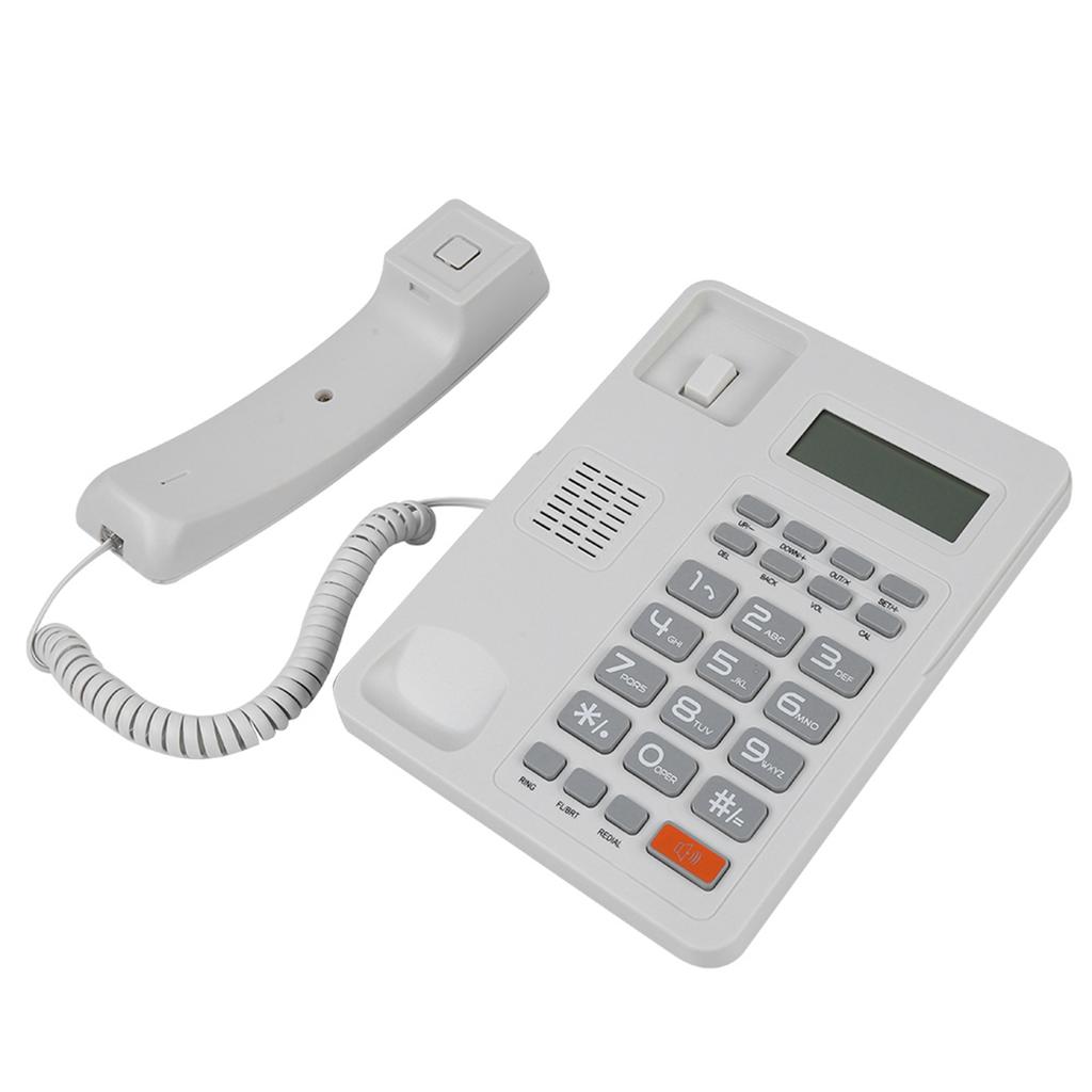 Home Hotel Wired Corded Desktop Phone Office Landline Telephone DTMF FSK English Display White