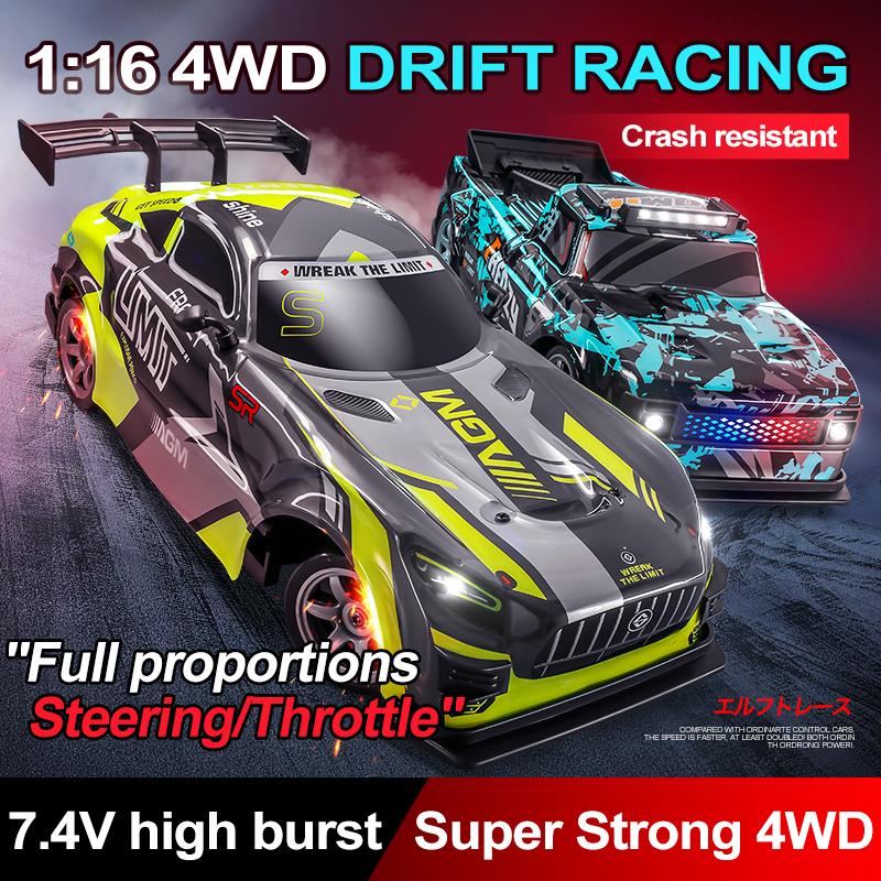 Hot Toy 1:16 Scale Off-Road RC Car With LED Lights Replaceable Tires High-Speed 4WD Drift Car Kids Adults Racing Toys Gifts